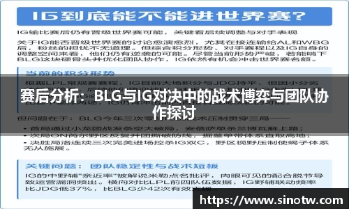 赛后分析：BLG与IG对决中的战术博弈与团队协作探讨